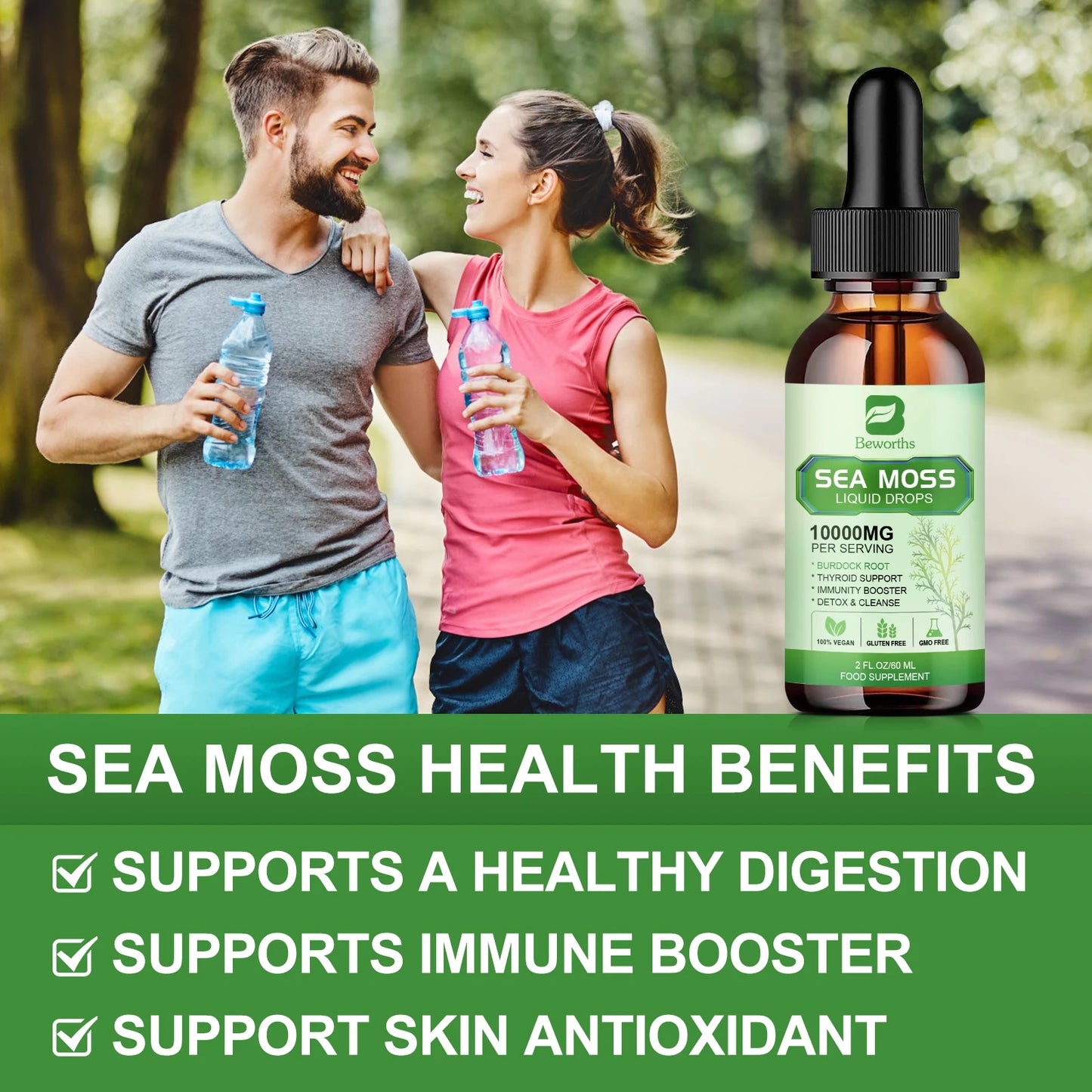 FREEME™ Sea Moss Liquid Drops - Sea Moss Black Seed Oil Multimineral Seamoss Supplement Support Antioxidant, Immune, Gut Health