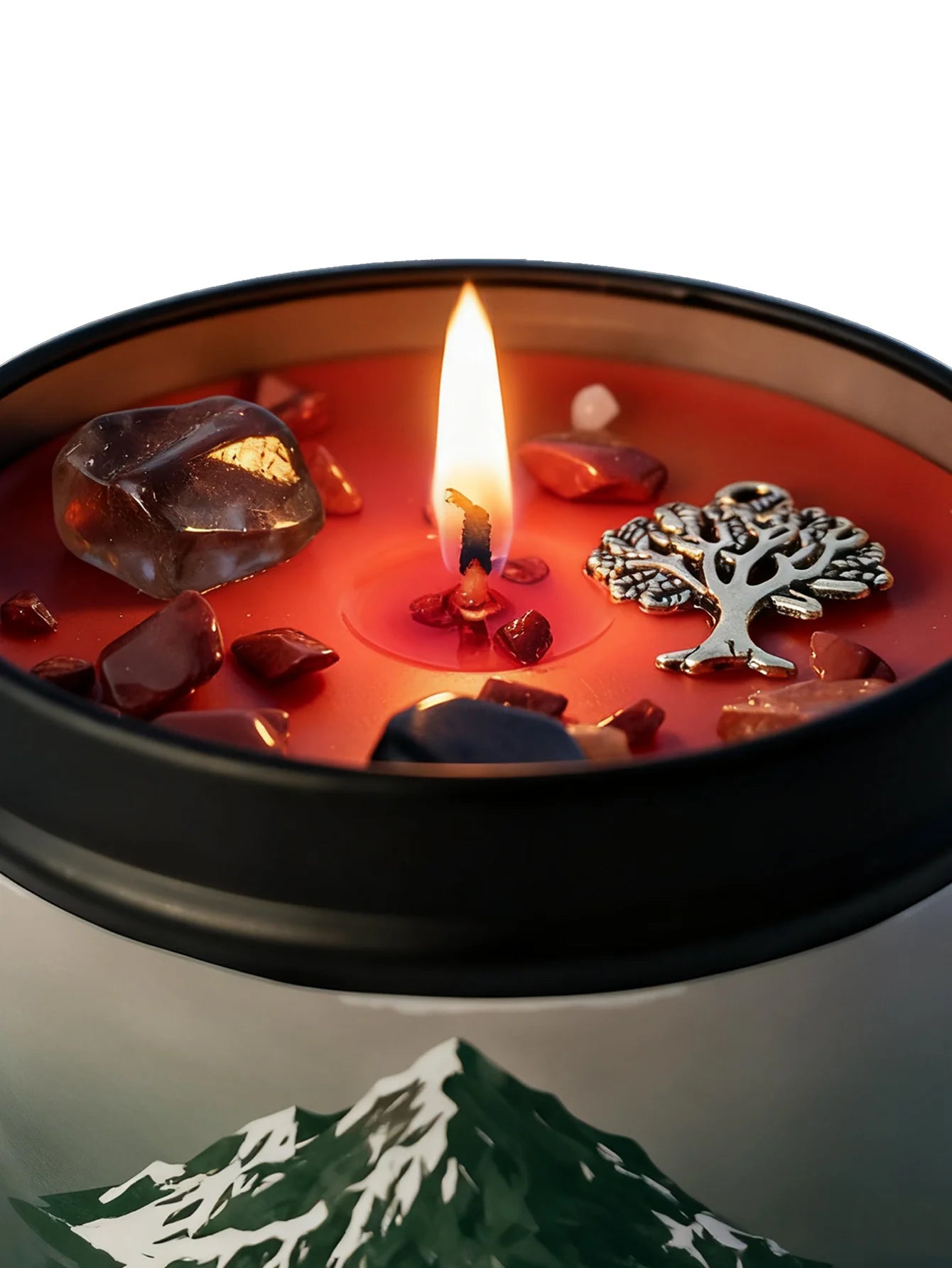 FREEME™ Vetiver & Cedarwood Crystal Candle - 3oz Grounding Scented Candle with Crystals