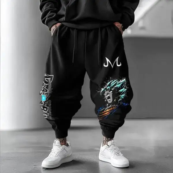 FREEME™ Goku Print Wide Leg Men's Trousers - Loose Breathable Cotton Street Fashion Pants