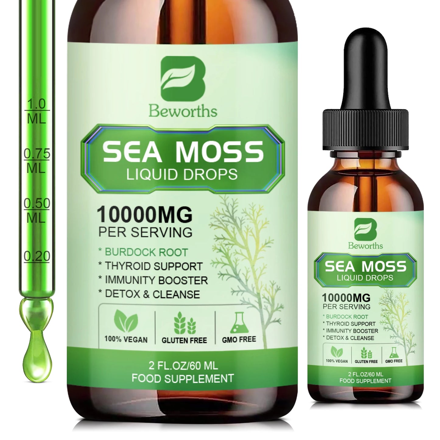 FREEME™ Sea Moss Liquid Drops - Sea Moss Black Seed Oil Multimineral Seamoss Supplement Support Antioxidant, Immune, Gut Health