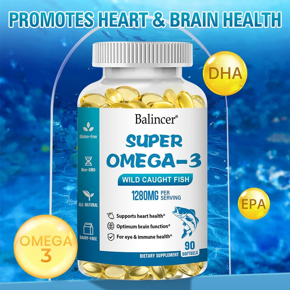 FREEME™ Omega-3 Fish Oil Supplement - 90 Capsules Rich in EPA & DHA for Whole Body Wellness