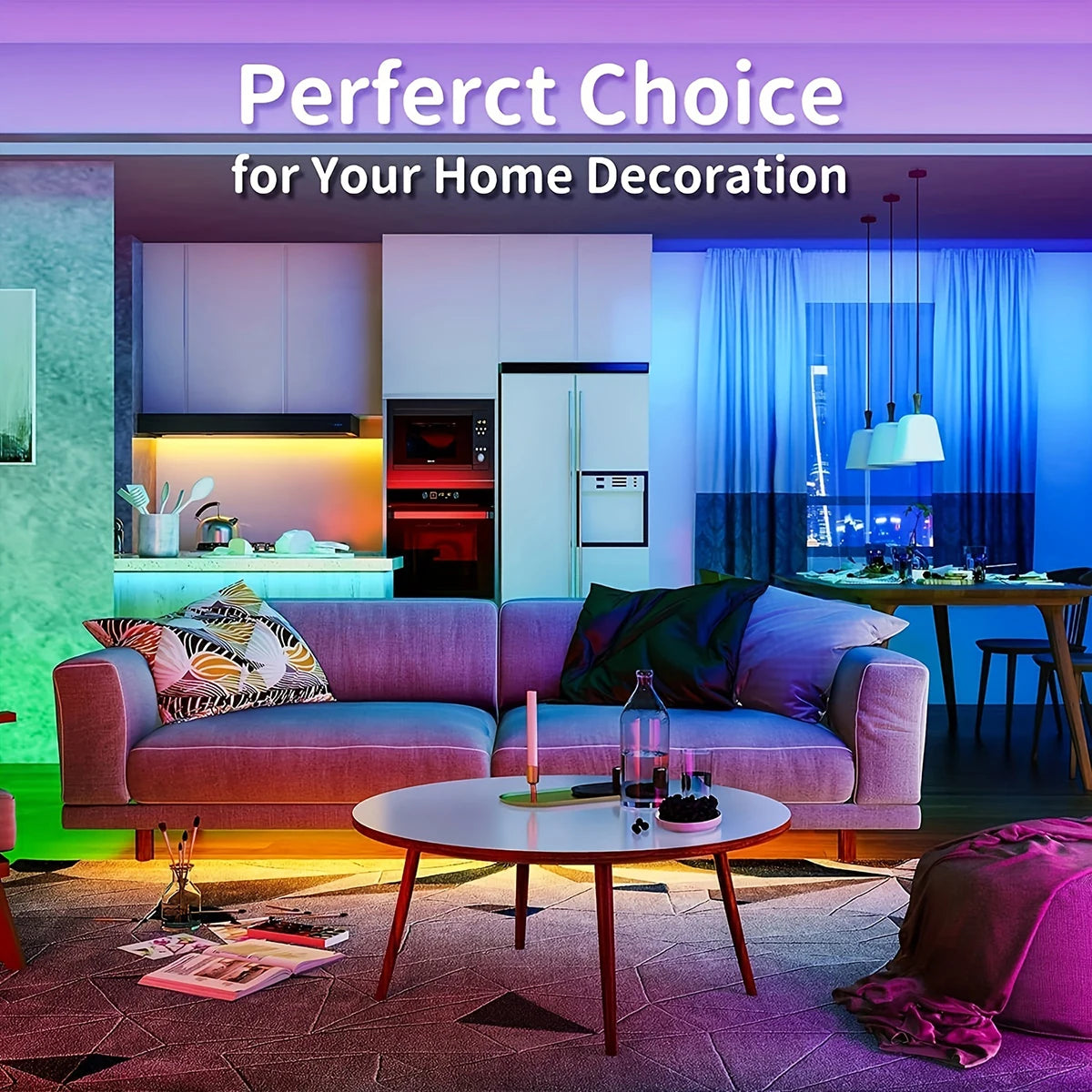 FREEME™ RGB LED Strip Lights with Remote - 1m to 20m Color Changing Tape for Room, Bedroom & Party Decor