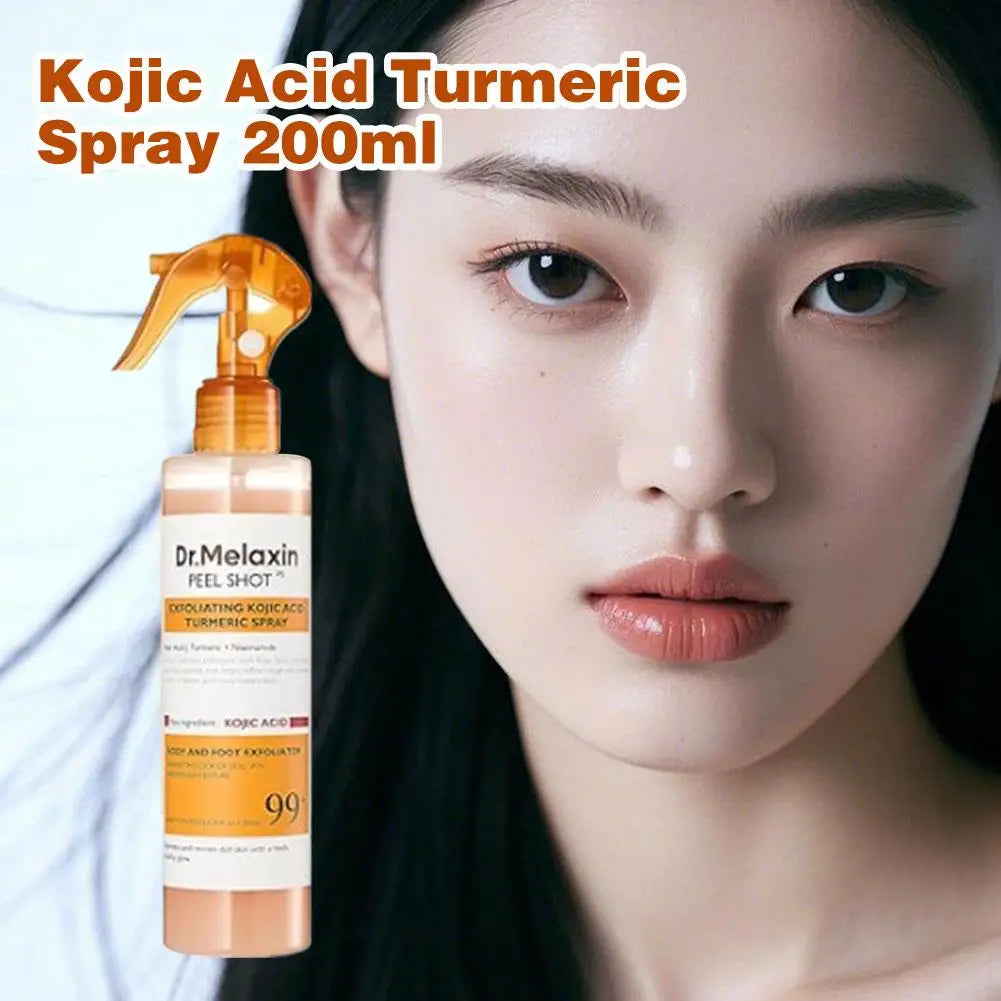 FREEME™ Kojic Acid & Turmeric Exfoliating Peel Spray - 200ml Brightening & Soothing Body Mist