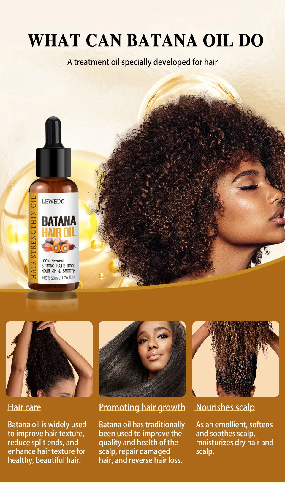 FREEME™ Pure Batana Hair Growth Oil - Natural Treatment for Thicker, Stronger Hair