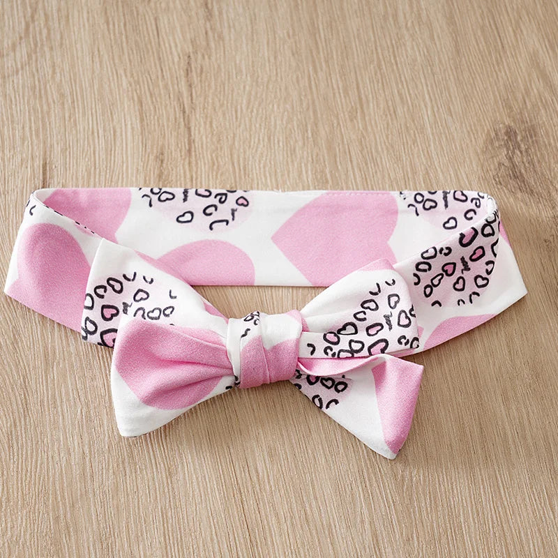 FREEME™ Mother's Day Baby Girl 3-Piece Set - Pink Hearts & Bow Design for 0-18 Months