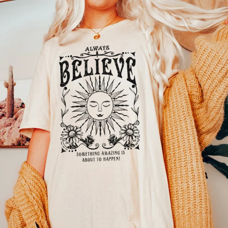 FREEME™ Vintage Witch Tee - Always Believe | Celestial Mystical T-Shirt