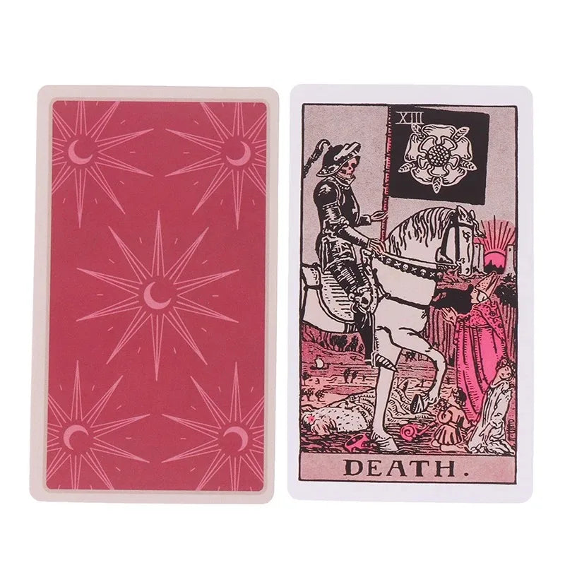 FREEME™ Pink Rider Waite Tarot Card Deck - Beginner Divination & Fortune Telling Set