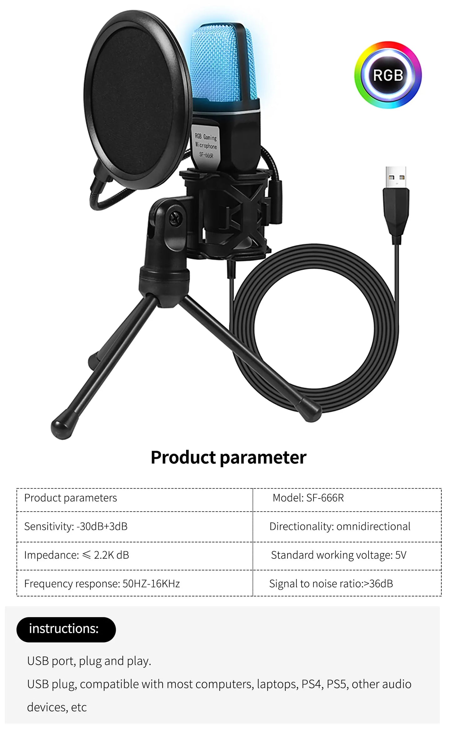 FREEME™ USB Condenser Microphone Kit - PC & Laptop Mic for Gaming, Streaming & Podcasting