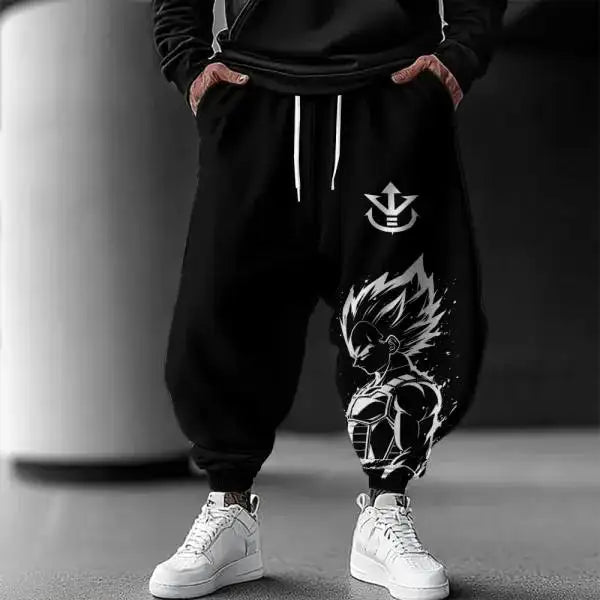 FREEME™ Goku Print Wide Leg Men's Trousers - Loose Breathable Cotton Street Fashion Pants