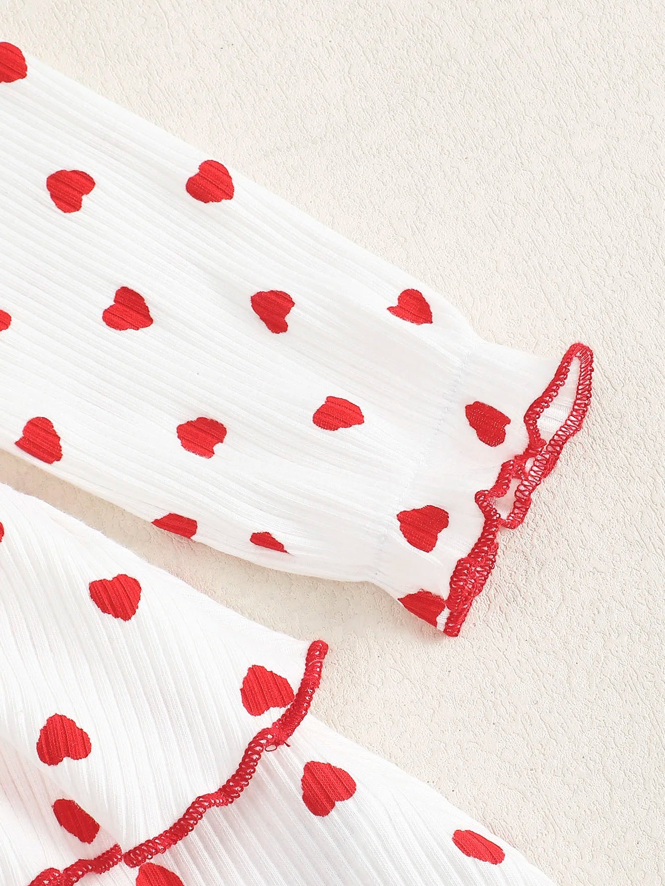 FREEME™ Toddler Girl Heart Print Long Sleeve Ruffle Dress - Infant Children's Clothing with Belt