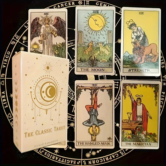 FREEME™ Classic Tarot Card Deck - 78-Card Beginner Fortune Telling & Divination Set