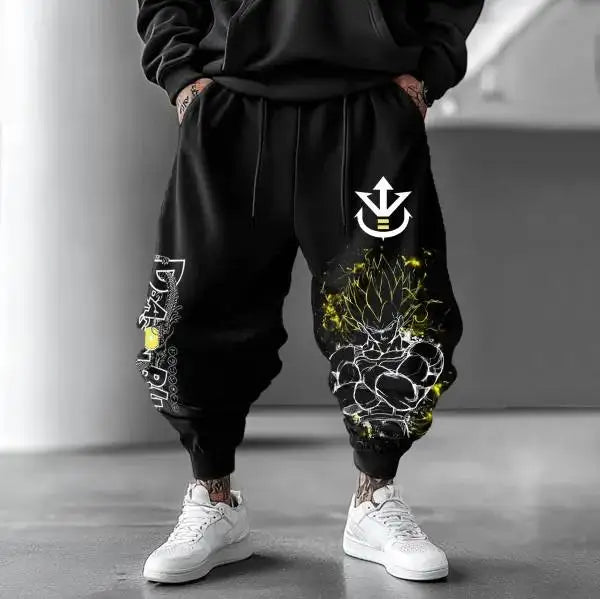 FREEME™ Goku Print Wide Leg Men's Trousers - Loose Breathable Cotton Street Fashion Pants