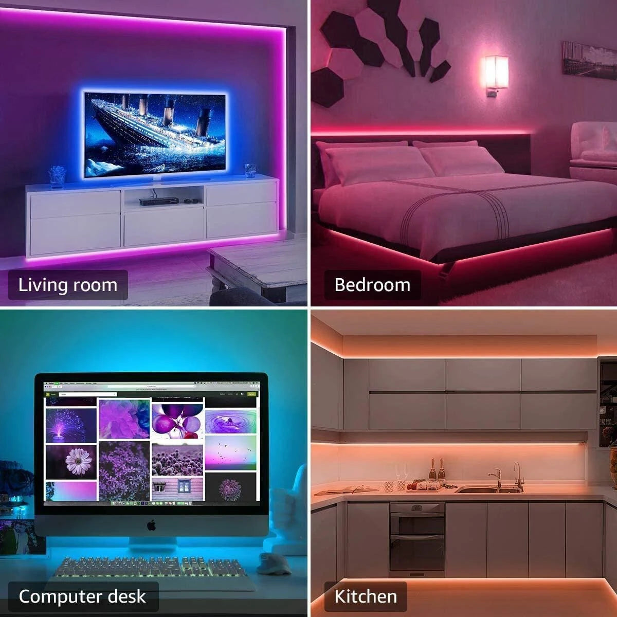 FREEME™ RGB LED Strip Lights with Remote - 1m to 20m Color Changing Tape for Room, Bedroom & Party Decor