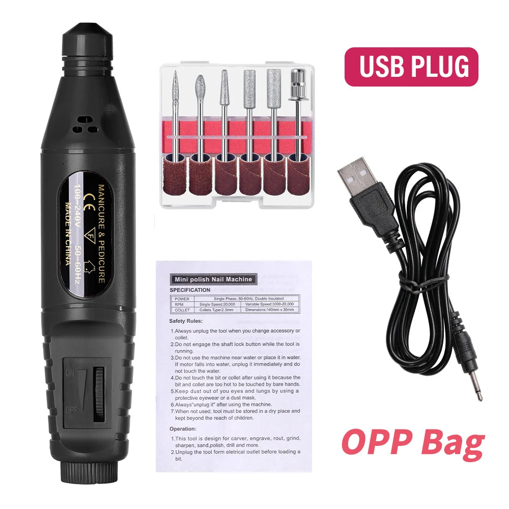 FREEME™ 6-in-1 Electric Nail Drill Kit - Portable Manicure & Nail File Polisher Pen