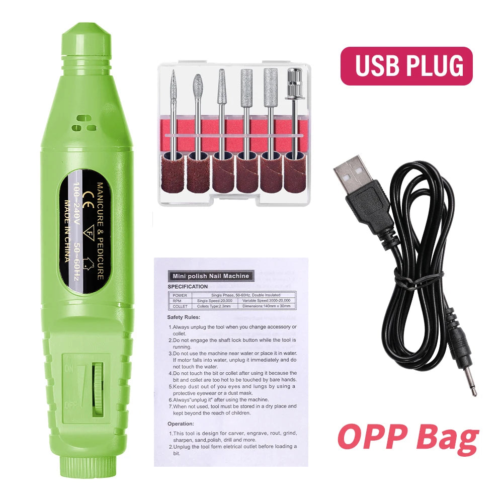 FREEME™ 6-in-1 Electric Nail Drill Kit - Portable Manicure & Nail File Polisher Pen