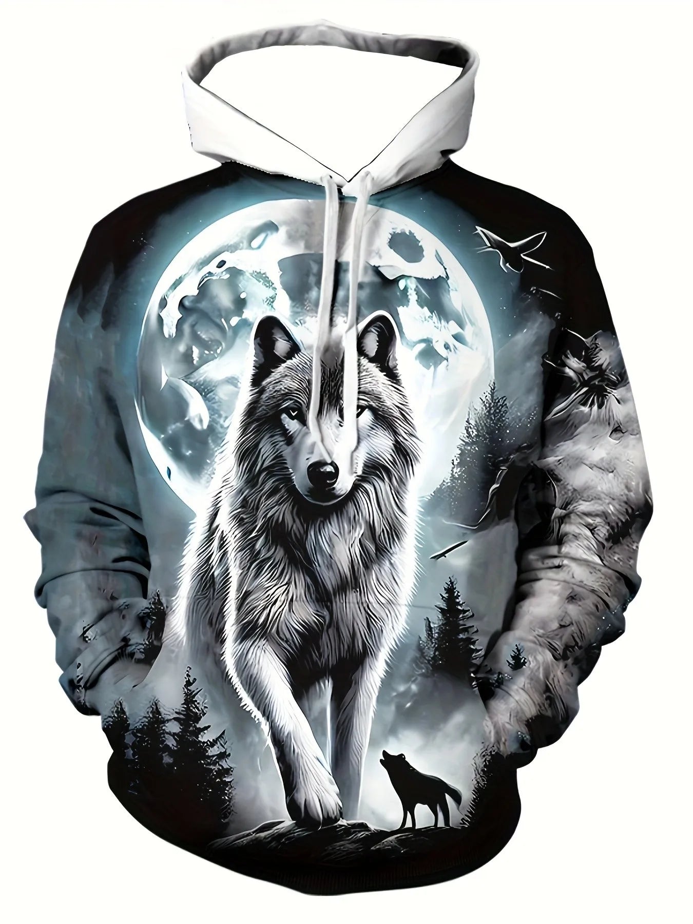 FREEME™ Wolf Print Hoodie - Animal Spirit Design | Urban Streetwear