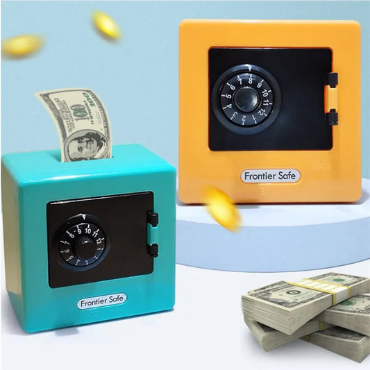 FREEME™ Retro ATM Password Money Safe Box - Automatic Deposit Coin & Banknote Savings Bank