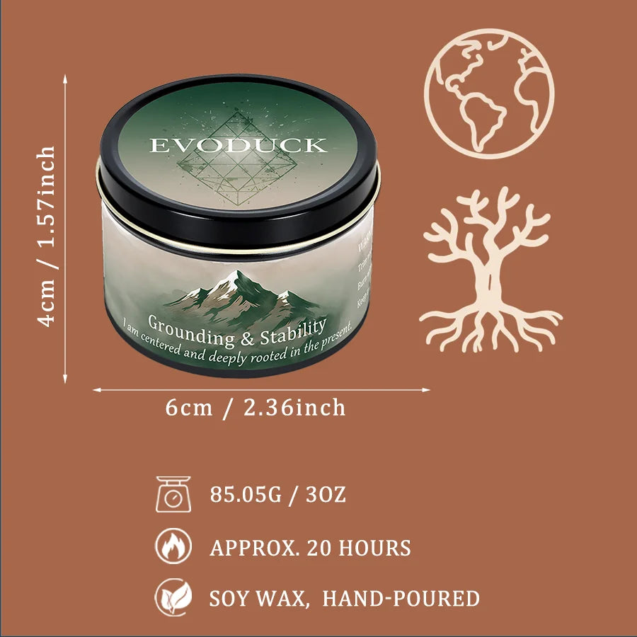 FREEME™ Vetiver & Cedarwood Crystal Candle - 3oz Grounding Scented Candle with Crystals