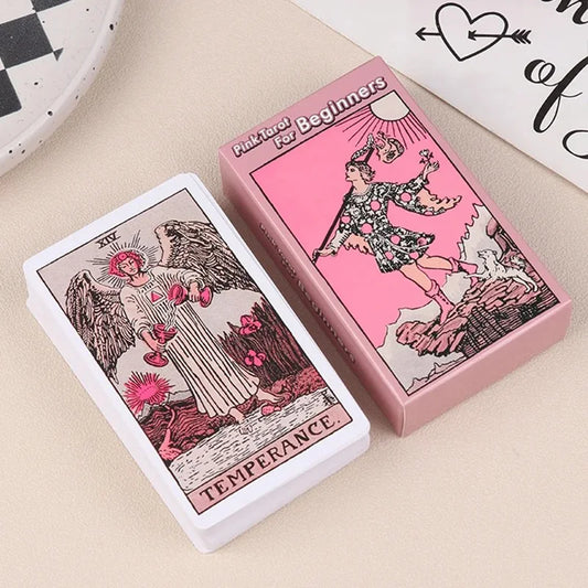 FREEME™ Pink Rider Waite Tarot Card Deck - Beginner Divination & Fortune Telling Set