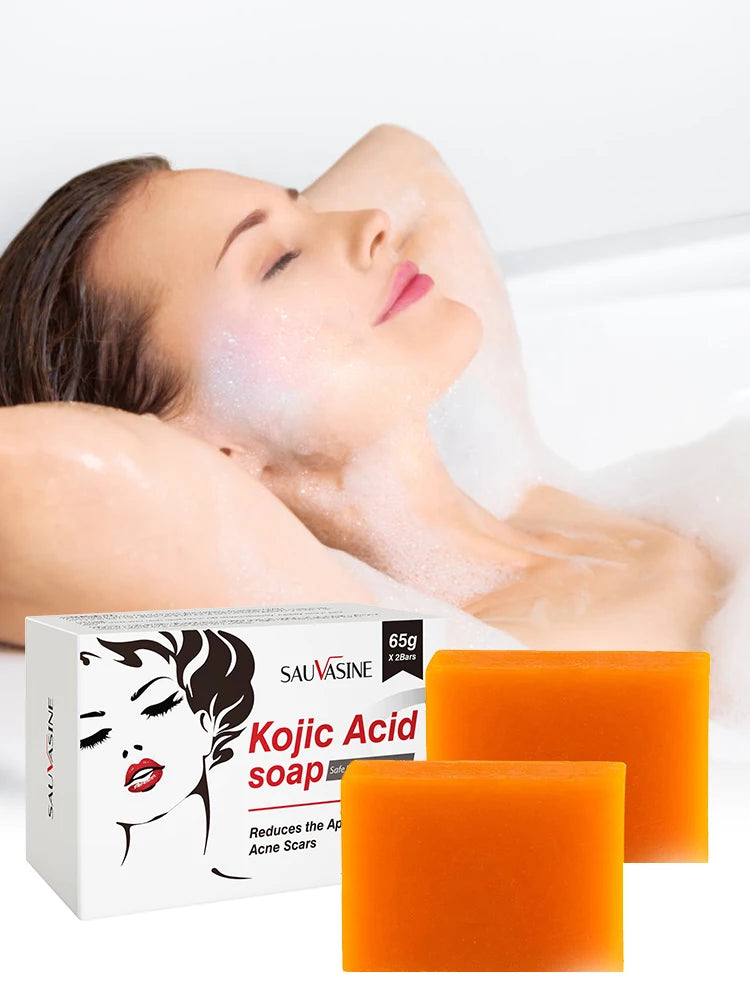 FREEME™ Kojic Acid Brightening Soap Duo - 2pc Natural Handmade Skin Exfoliator for Face & Body