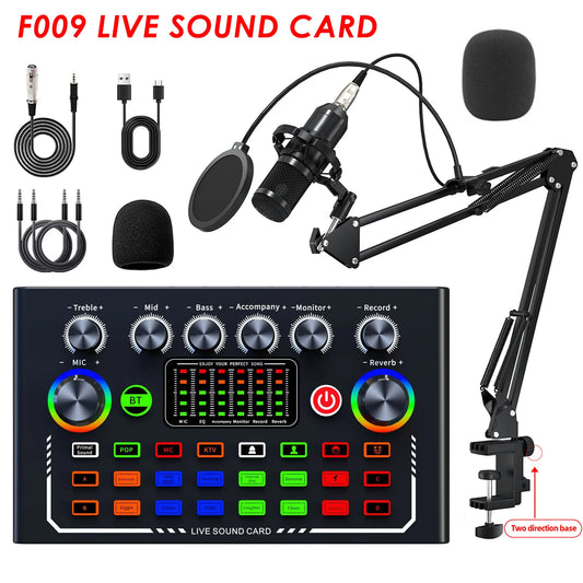 FREEME™ Live Sound Card & BM-800 Microphone Broadcast Set - YouTube, Podcast & Streaming Kit