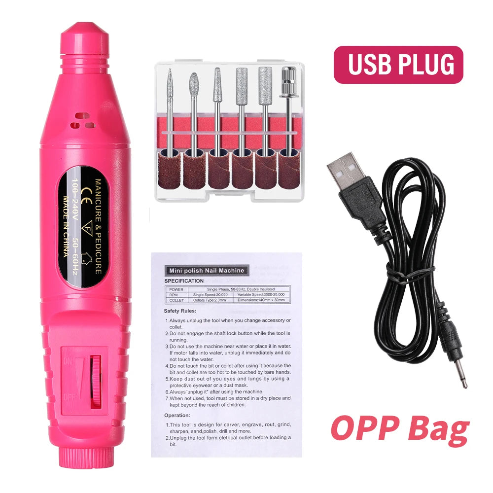 FREEME™ 6-in-1 Electric Nail Drill Kit - Portable Manicure & Nail File Polisher Pen