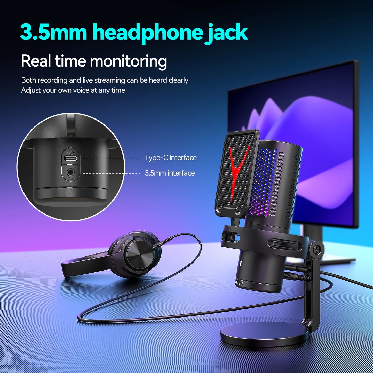 FREEME™ USB Condenser Microphone Kit - PC & Laptop Mic for Gaming, Streaming & Podcasting
