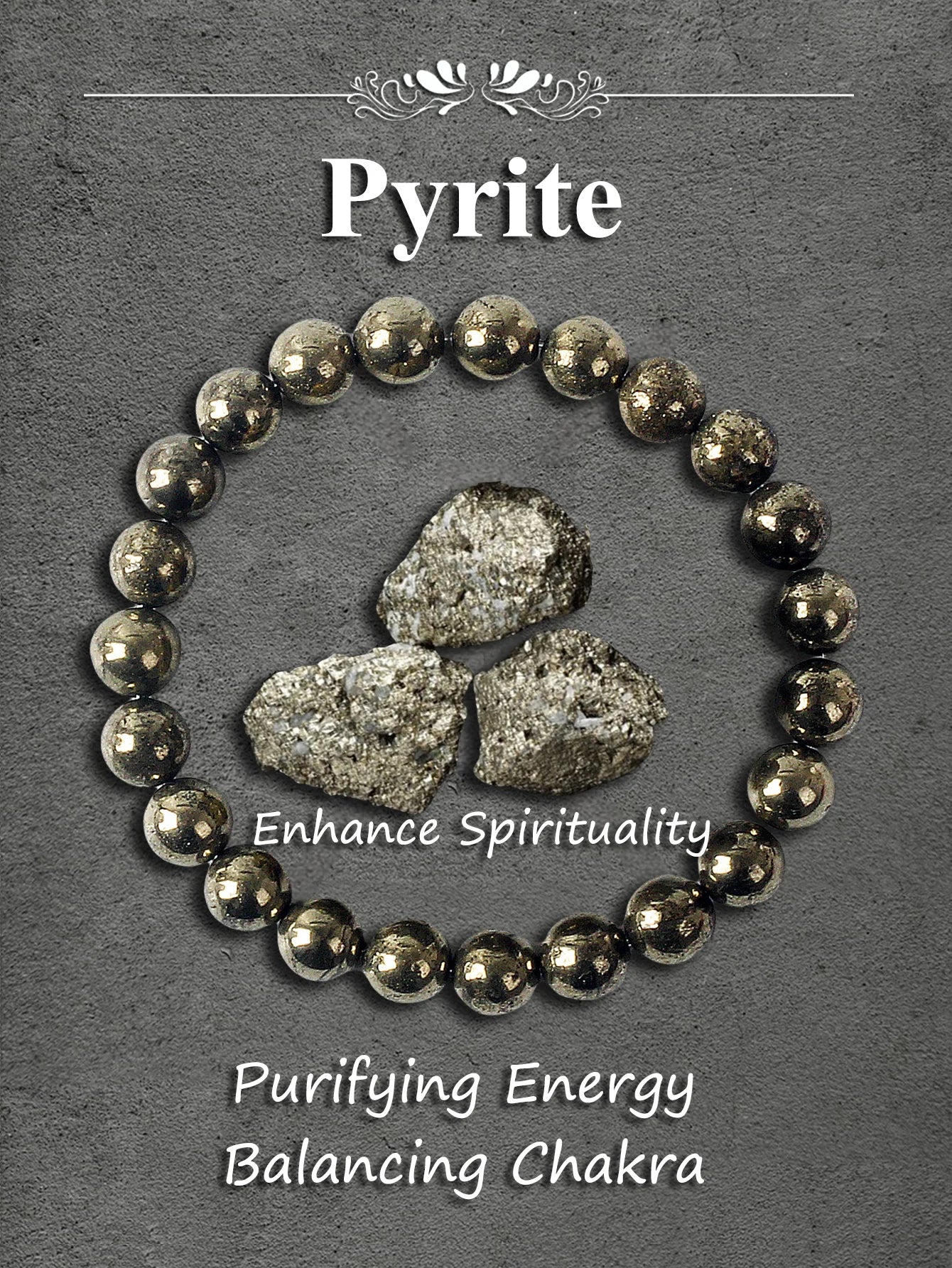 FREEME™ Natural Pyrite Stone Bead Bracelet - Wealth, Abundance & Protective Energy Jewelry
