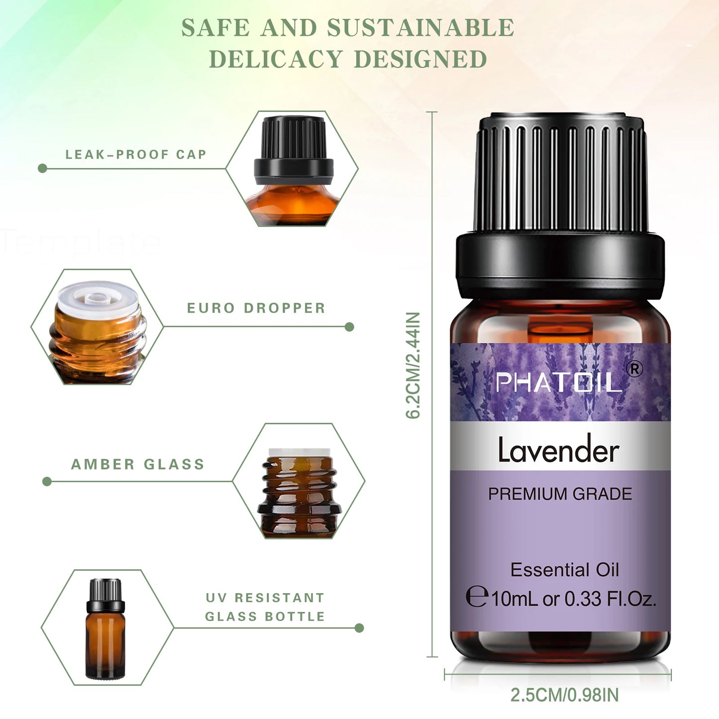 FREEME™ Pure Essential Oils - 10ml Lavender, Jasmine & Vanilla Aromatherapy Oil for Diffuser & Skin Care