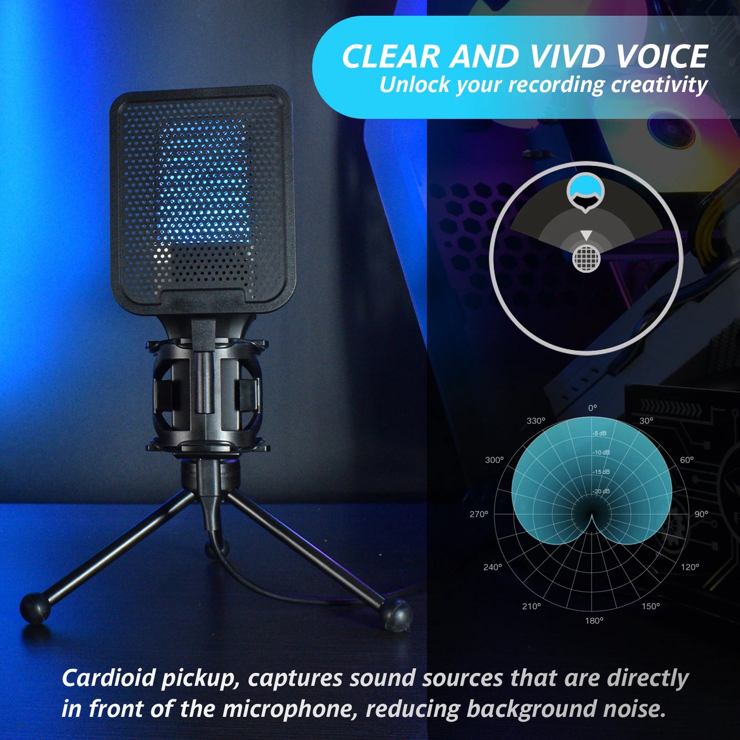 FREEME™ USB Condenser Microphone Kit - PC & Laptop Mic for Gaming, Streaming & Podcasting