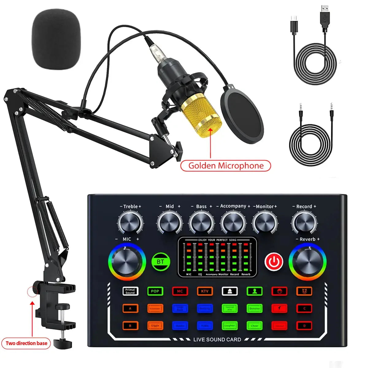 FREEME™ Live Sound Card & BM-800 Microphone Broadcast Set - YouTube, Podcast & Streaming Kit