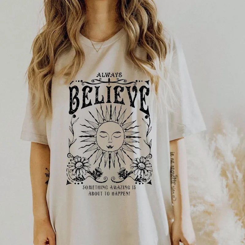FREEME™ Vintage Witch Tee - Always Believe | Celestial Mystical T-Shirt