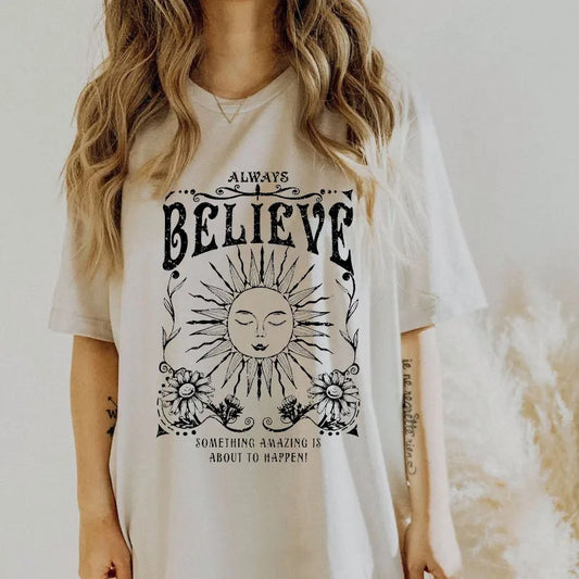 FREEME™ Vintage Witch Tee - Always Believe | Celestial Mystical T-Shirt