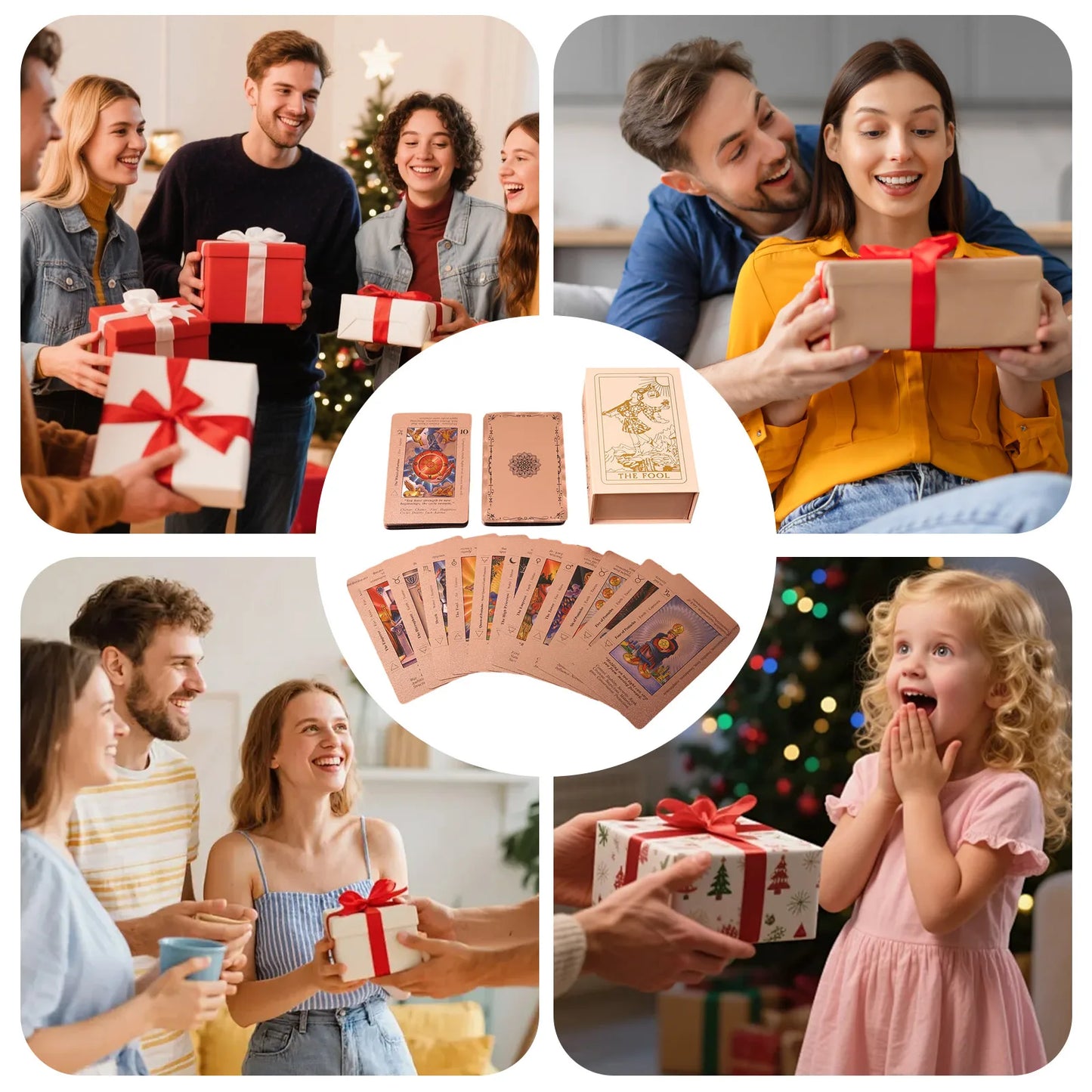 FREEME™ Rose Gold Tarot Card Deck Gift Set - 78-Card Divination Kit with Guidebook & Elegant Box