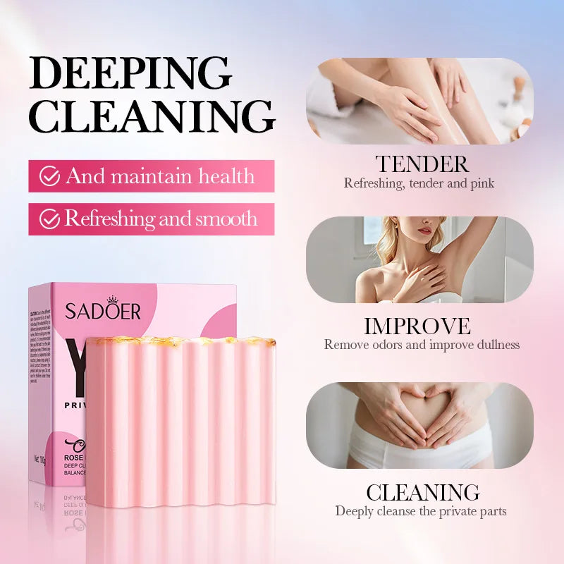 FREEME™ Rose Care Feminine Soap - pH Balanced Natural Handmade Bar for Deep Cleansing & Brightening