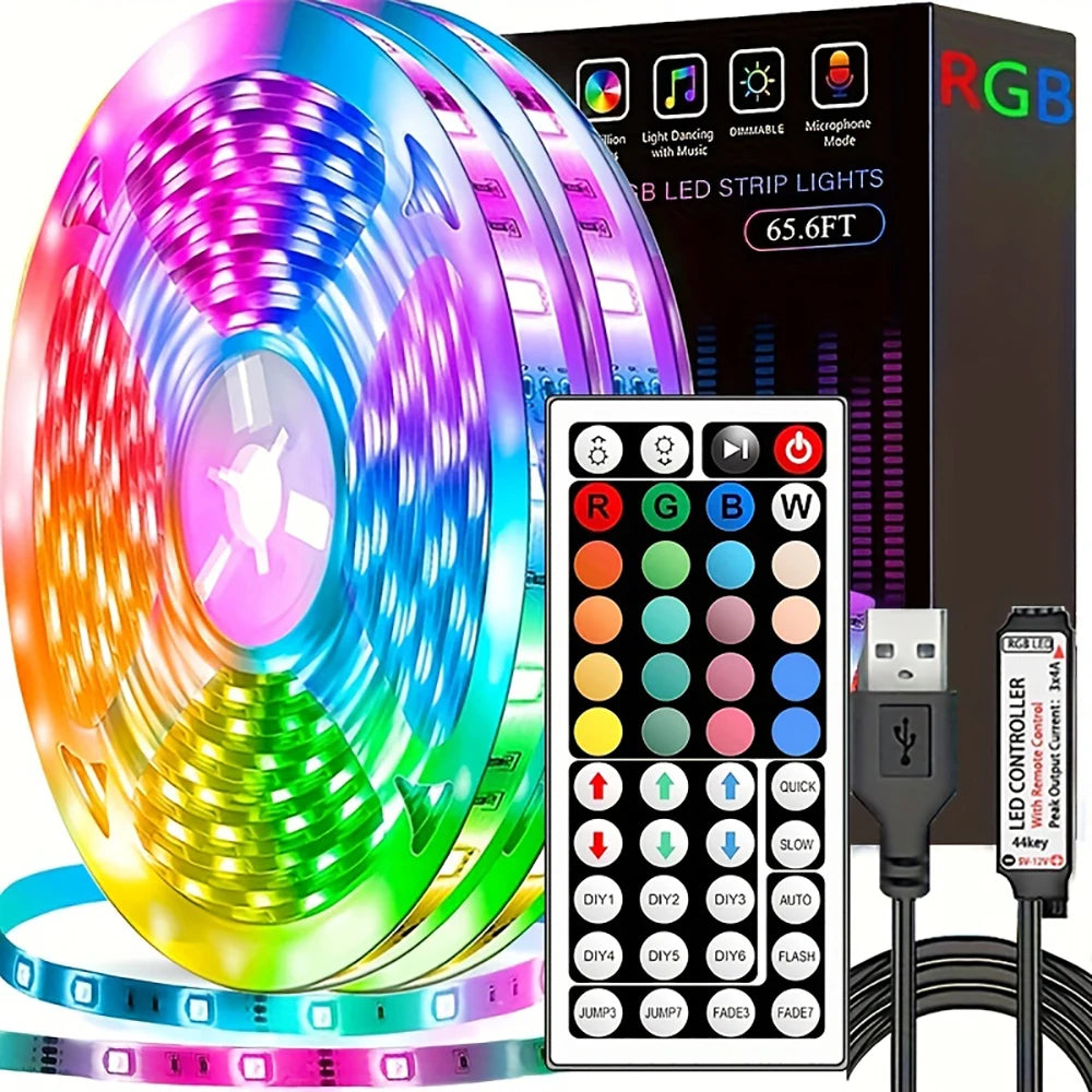 FREEME™ RGB LED Strip Lights with Remote - 1m to 20m Color Changing Tape for Room, Bedroom & Party Decor