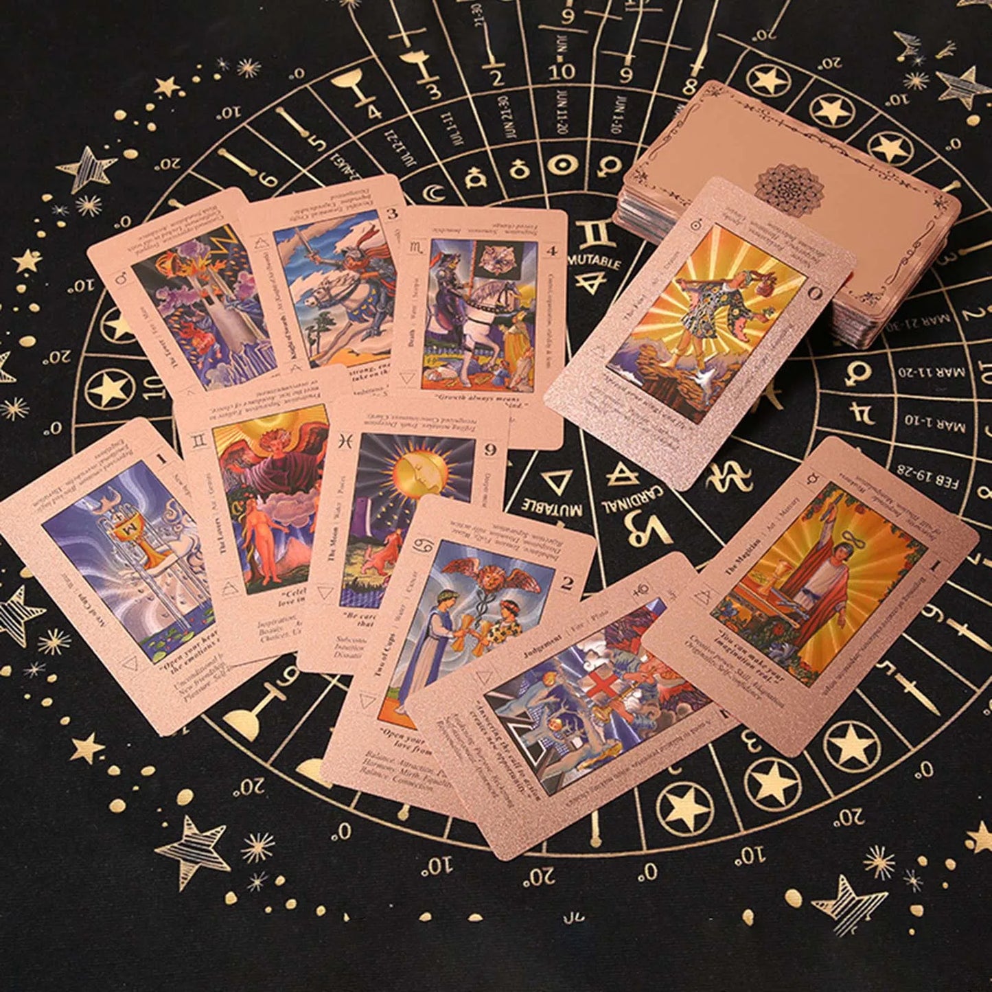 FREEME™ Rose Gold Tarot Card Deck Gift Set - 78-Card Divination Kit with Guidebook & Elegant Box
