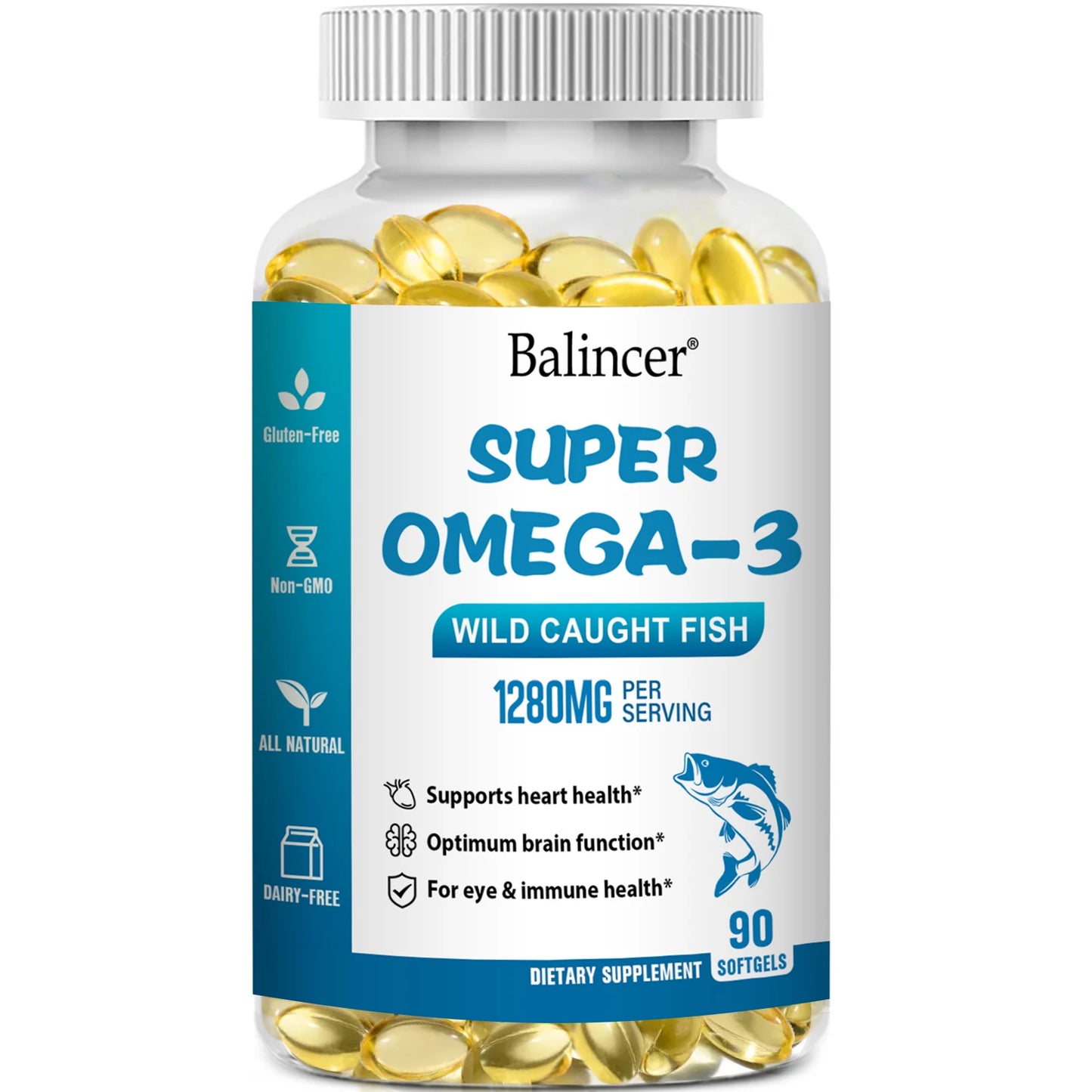 FREEME™ Omega-3 Fish Oil Supplement - 90 Capsules Rich in EPA & DHA for Whole Body Wellness