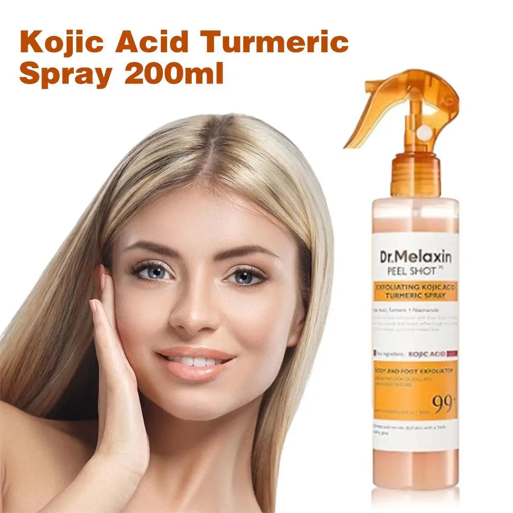 FREEME™ Kojic Acid & Turmeric Exfoliating Peel Spray - 200ml Brightening & Soothing Body Mist