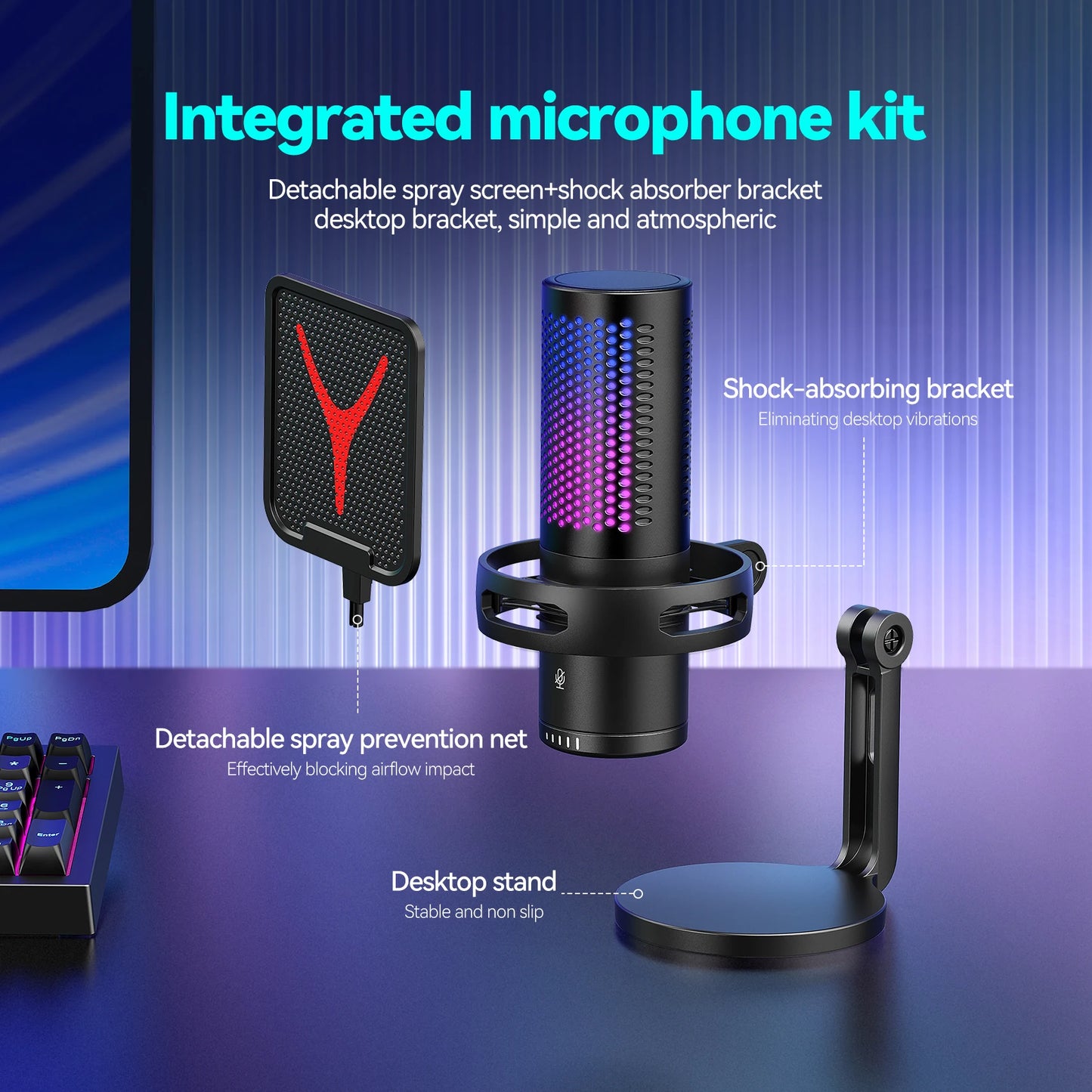FREEME™ USB Condenser Microphone Kit - PC & Laptop Mic for Gaming, Streaming & Podcasting