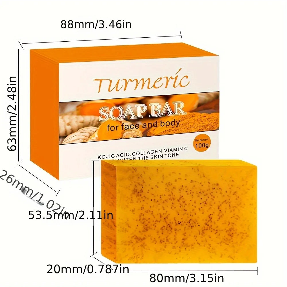 FREEME™ Turmeric & Kojic Acid Handmade Soap Set - 5pc Natural Brightening Bar for Face & Body