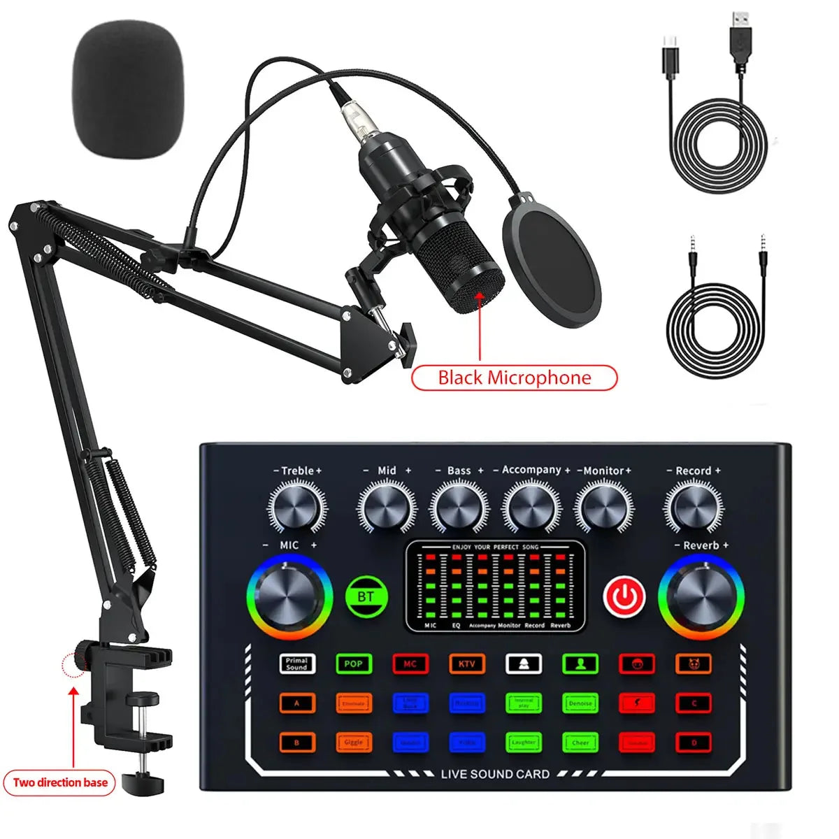 FREEME™ Live Sound Card & BM-800 Microphone Broadcast Set - YouTube, Podcast & Streaming Kit