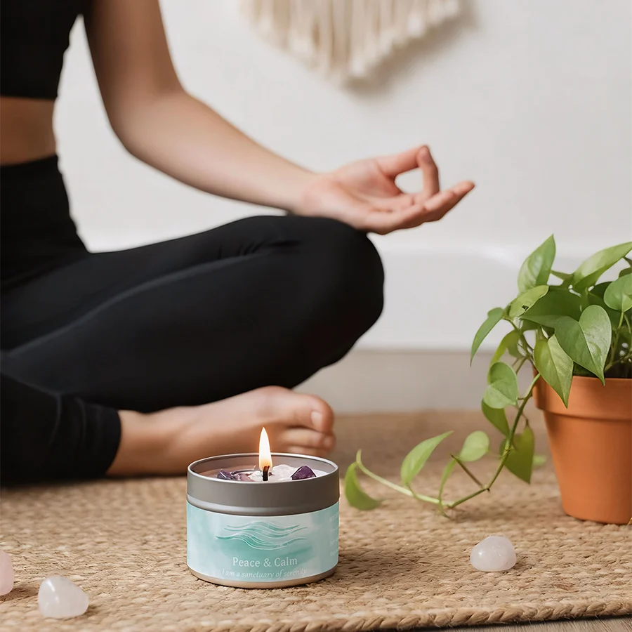 FREEME™ Peace Ritual Candle - Lavender & Chamomile with Healing Crystals