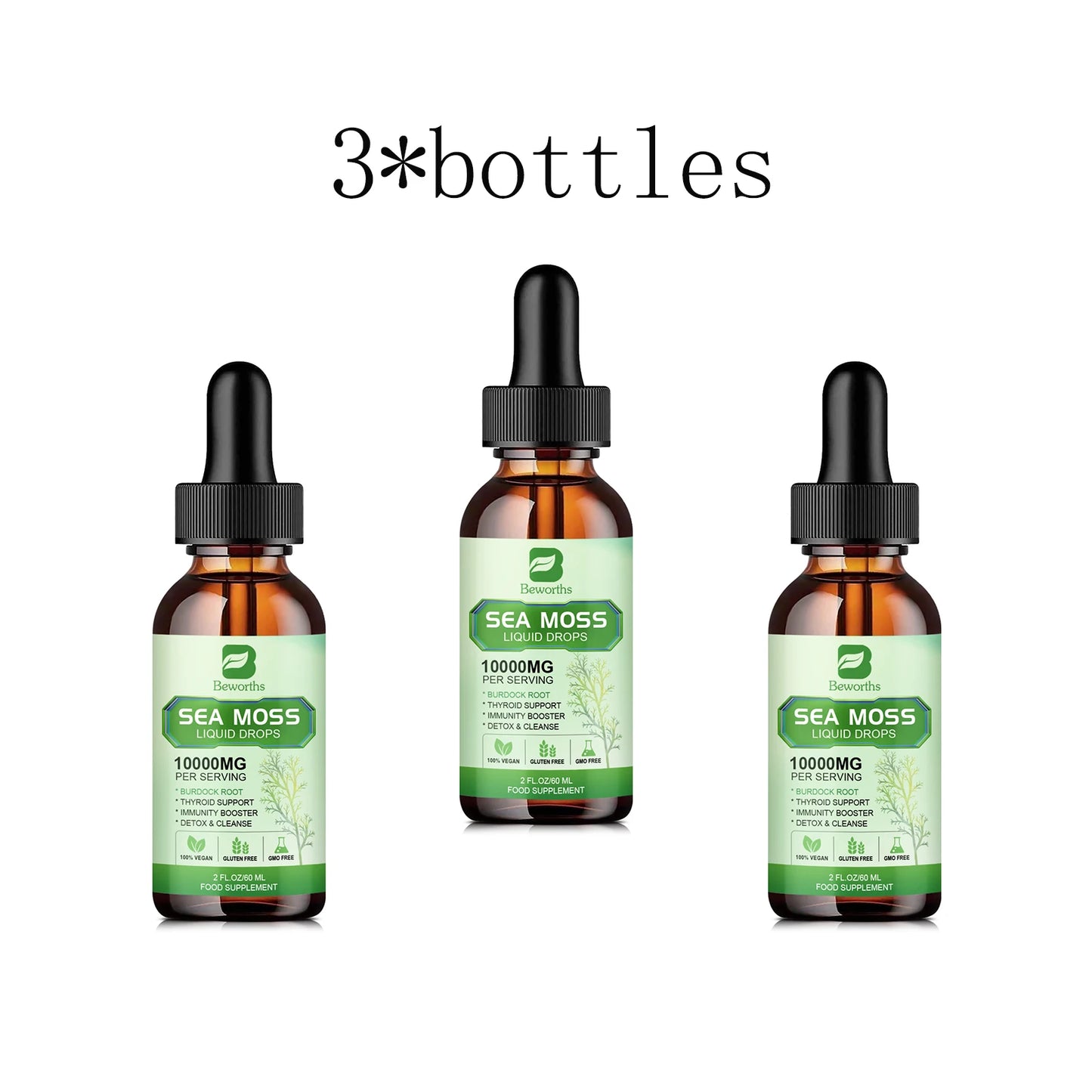 FREEME™ Sea Moss Liquid Drops - Sea Moss Black Seed Oil Multimineral Seamoss Supplement Support Antioxidant, Immune, Gut Health