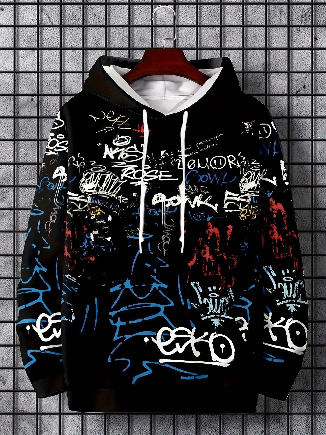 FREEME™ Graffiti Letter Print Hoodie - Urban Street Art Sweatshirt