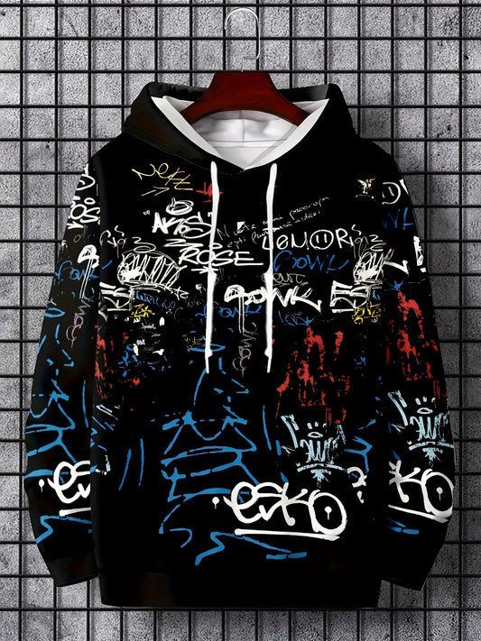 FREEME™ Graffiti Letter Print Hoodie - Urban Street Art Sweatshirt