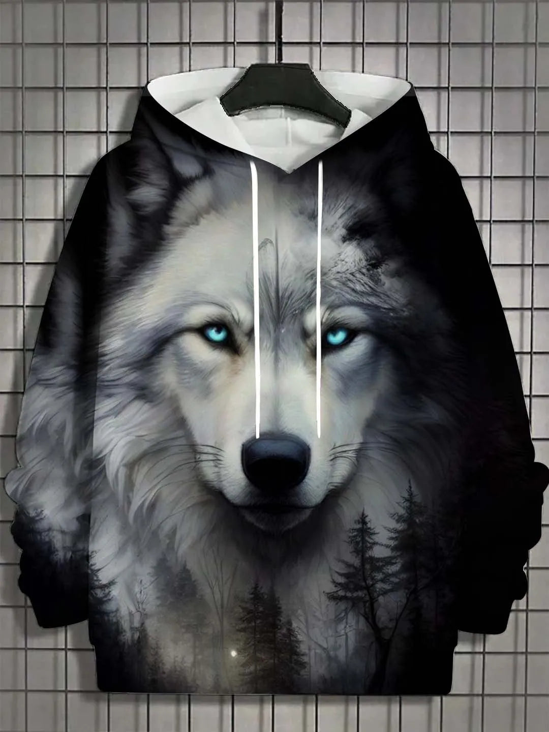 FREEME™ Wolf Print Hoodie - Animal Spirit Design | Urban Streetwear